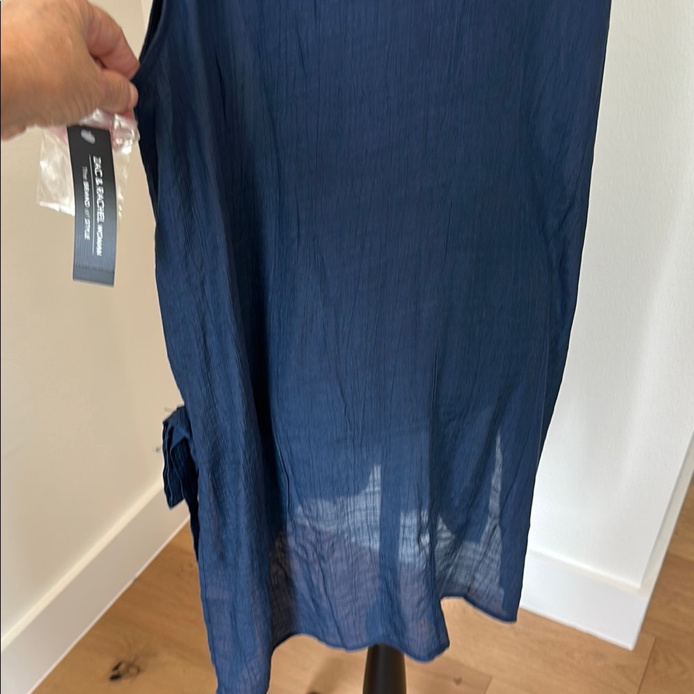 NWT- Sleeveless Navy Button-Down Tunic - Picture 5 of 14
